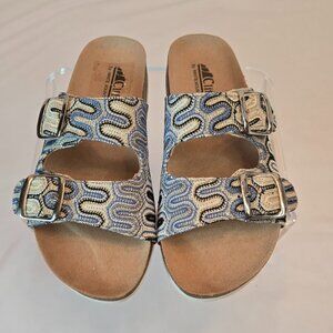 CLIFFS By White Mountain Adjustable Slides/Mules/Comfort Molded Footbed Sz: 7